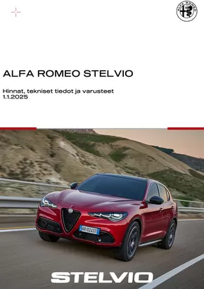 Alfa Romeo -luettelo | Alfa Romeo STELVIO | 2025-04-15T00:00:00.000Z - 2025-06-15T00:00:00.000Z