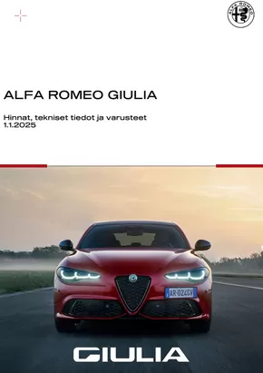 Alfa Romeo -luettelo | Alfa Romeo GIULIA | 2025-04-29T00:00:00.000Z - 2025-06-29T00:00:00.000Z