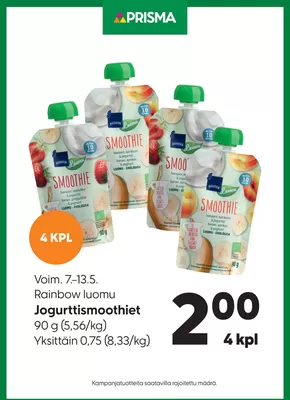 Prisma -luettelo | Prisma jogurttismoothie 7.-13.5. | 2025-05-07T00:00:00.000Z - 2025-05-13T00:00:00.000Z