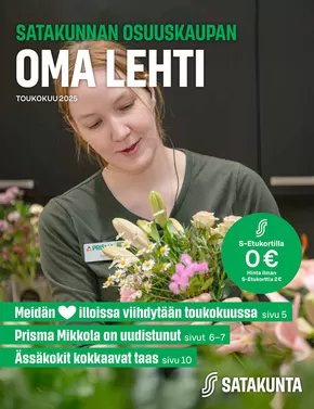 S-Market -luettelo | Satakunnan Osuuskaupan Oma lehti toukokuu 2025 | 2025-05-01T00:00:00.000Z - 2025-05-31T00:00:00.000Z