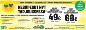 S-Market -luettelo | ABC Carwash Satakunnan Viikko 14.5.2025 | 2025-05-01T00:00:00.000Z - 2025-06-30T00:00:00.000Z