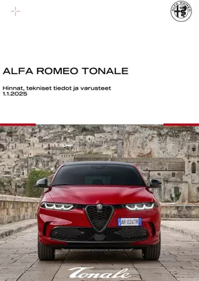 Alfa Romeo -luettelo | Alfa Romeo TONALE | 2025-05-20T00:00:00.000Z - 2025-07-20T00:00:00.000Z