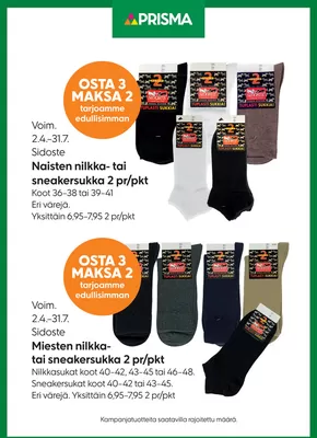 Prisma -luettelo, Oulu | Prisma sukat 2.4.-31.7. | 2025-04-02T00:00:00.000Z - 2025-07-31T00:00:00.000Z