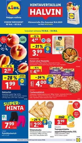 Lidl -luettelo | Säästä nyt tarjouksillamme | 2025-06-23T00:00:00.000Z - 2025-07-02T00:00:00.000Z