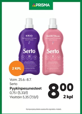 Prisma -luettelo, Vantaa | Prisma Serto 25.6.–8.7. | 2025-06-25T00:00:00.000Z - 2025-07-08T00:00:00.000Z