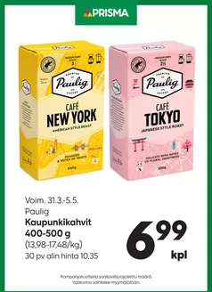 Prisma -luettelo | Prisma Kaupunkikahvit 31.3.-5.5. | 2026-03-31T00:00:00.000Z - 2026-05-05T00:00:00.000Z