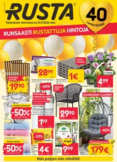 Rusta -luettelo | Rusta tarjoukset | 2026-04-13T00:00:00.000Z - 2026-04-19T00:00:00.000Z