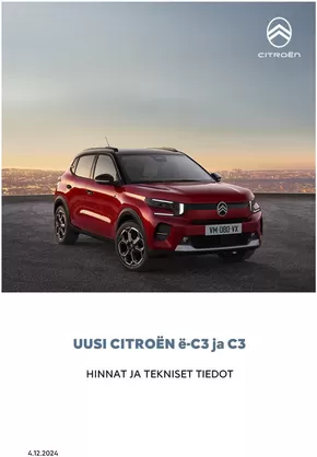 Citroën -luettelo, Kokkola | Citroën UUSI Ë-C3. | 2024-12-09T00:00:00.000Z - 2025-12-09T00:00:00.000Z