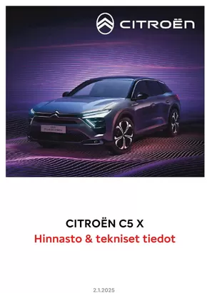 Citroën -luettelo, Iisalmi | Citroën C5 X. | 2025-01-01T00:00:00.000Z - 2026-01-01T00:00:00.000Z
