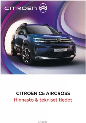 Citroën -luettelo, Iisalmi | Citroën C5 Aircross. | 2025-01-01T00:00:00.000Z - 2026-01-01T00:00:00.000Z