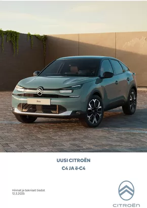 Citroën -luettelo, Rauma | Citroën UUSI C4 ja ë-C4. | 2025-03-17T00:00:00.000Z - 2026-03-17T00:00:00.000Z