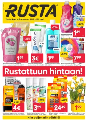 Rusta -luettelo, Hämeenlinna | Rusta tarjoukset | 2025-03-23T00:00:00.000Z - 2025-03-23T00:00:00.000Z