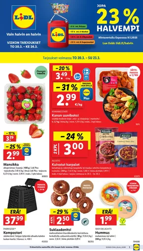 Lidl -luettelo, Forssa | Huipputarjouksia kaikille tarjoushaukoille | 2025-03-17T00:00:00.000Z - 2025-03-26T00:00:00.000Z